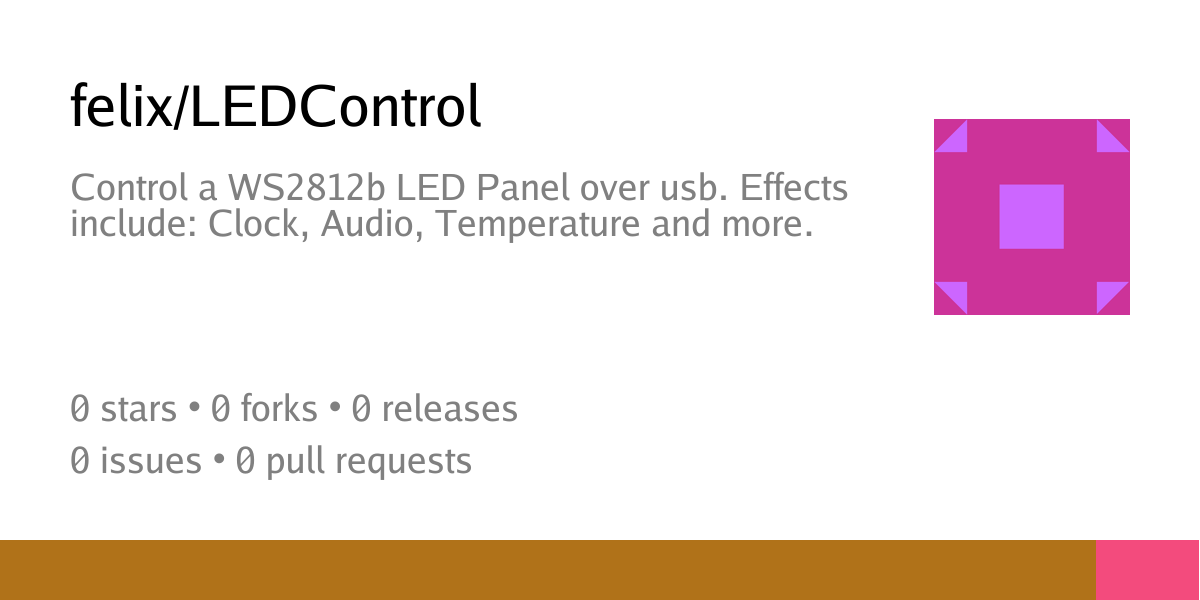Felix/LEDControl: Control a WS2812b LED Panel over usb. Effects include ...